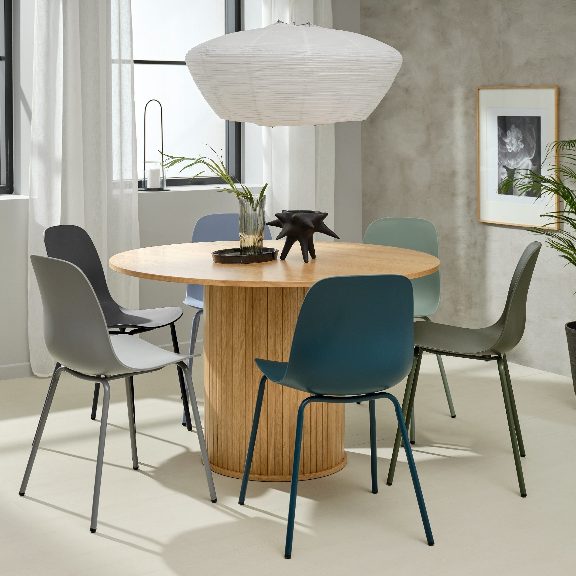 Trendstore Schalenstuhl Urix, Esszimmerstuhl, Metallgestell und Kunststoffsitzschale, Wählbar in den Farben 'dusty green', 'grey', 'petrol' oder 'white'