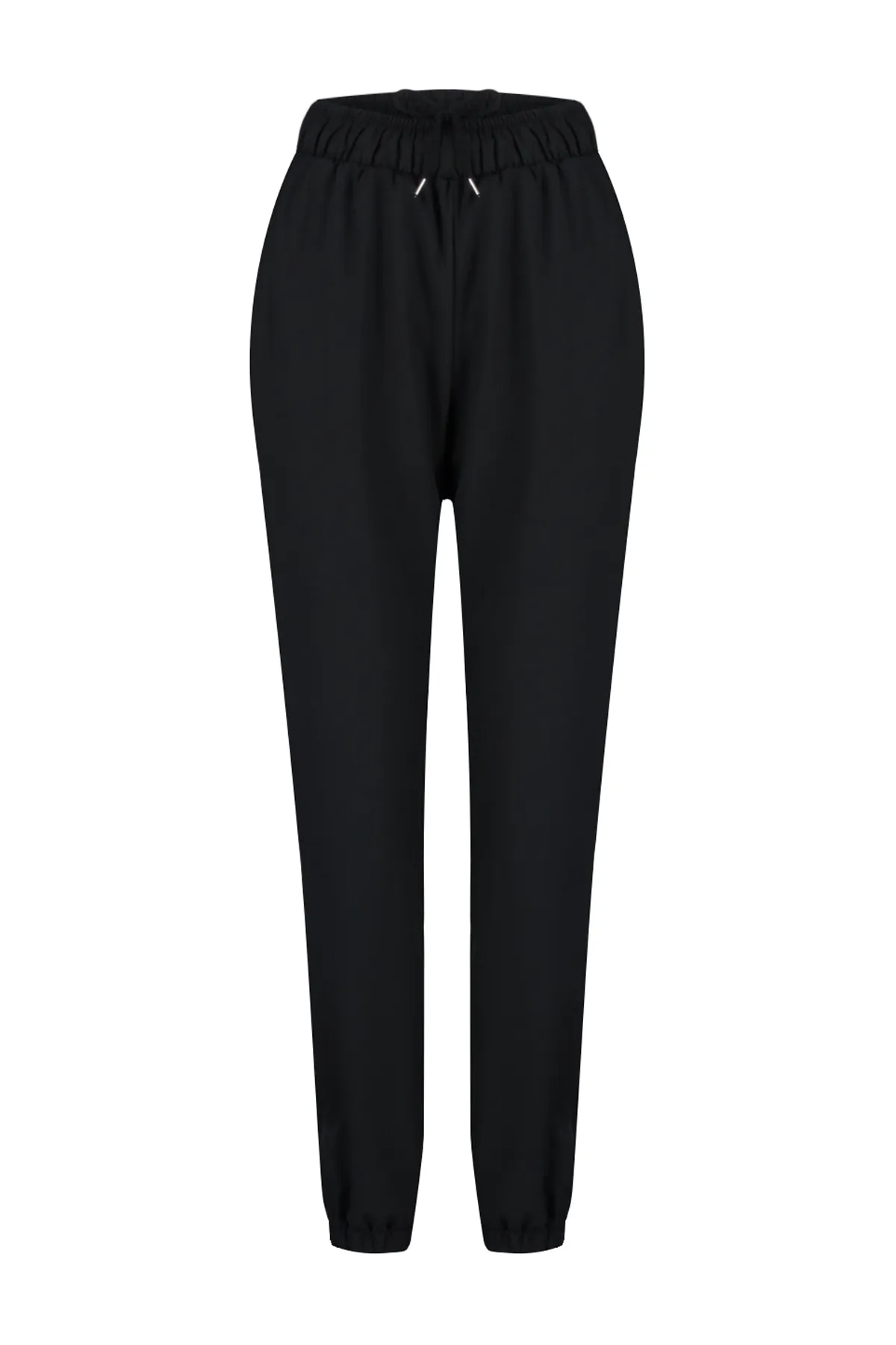 Trendyol Collection  Schwarze, dünne, gestrickte Lycra-Jogginghose mit Reißverschluss am Bein THMSS24EA00002