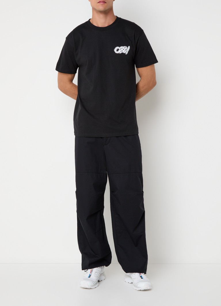 Tricou Obey Draw cu logo și imprimeu pe spate.