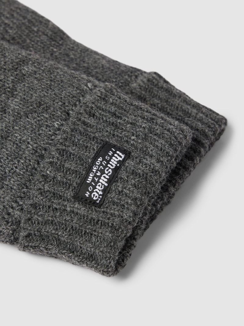 Handschuhe mit Label-Patch in anthrazit