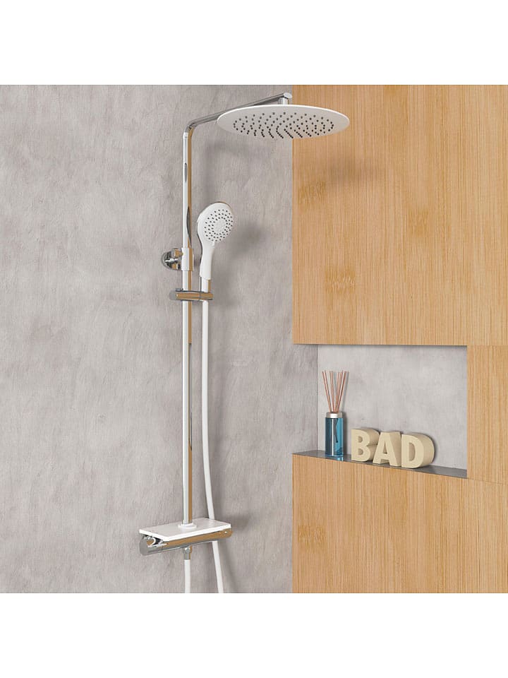 Schütte Überkopfbrauseset mit Thermostat-Armatur ''Grande Vita'' in Silber/ Weiß günstig kaufen onesize