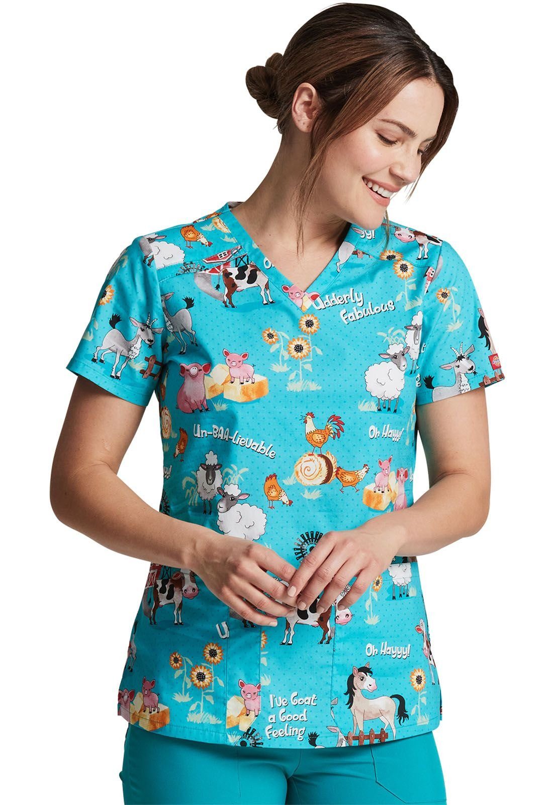 Dickies Funktionsbluse bunt bedruckter Damen Kasack Fabulous Kasack mit Motiv