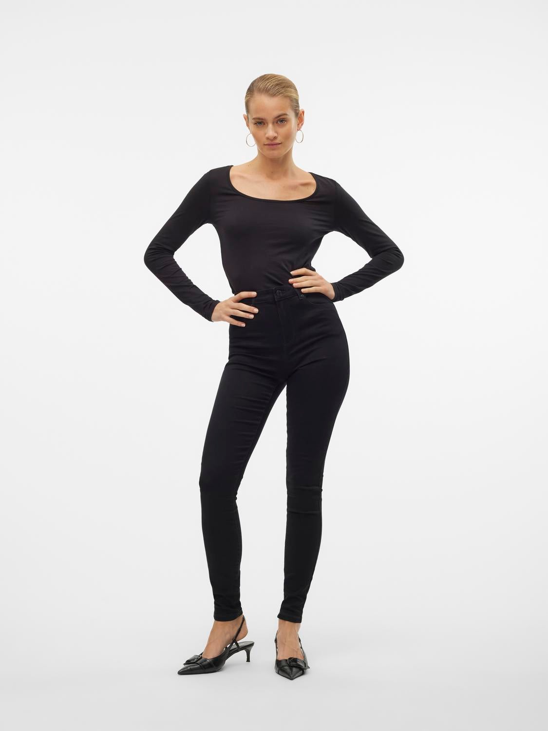 VMSOPHIA Hohe Taille Slim Fit Jeans