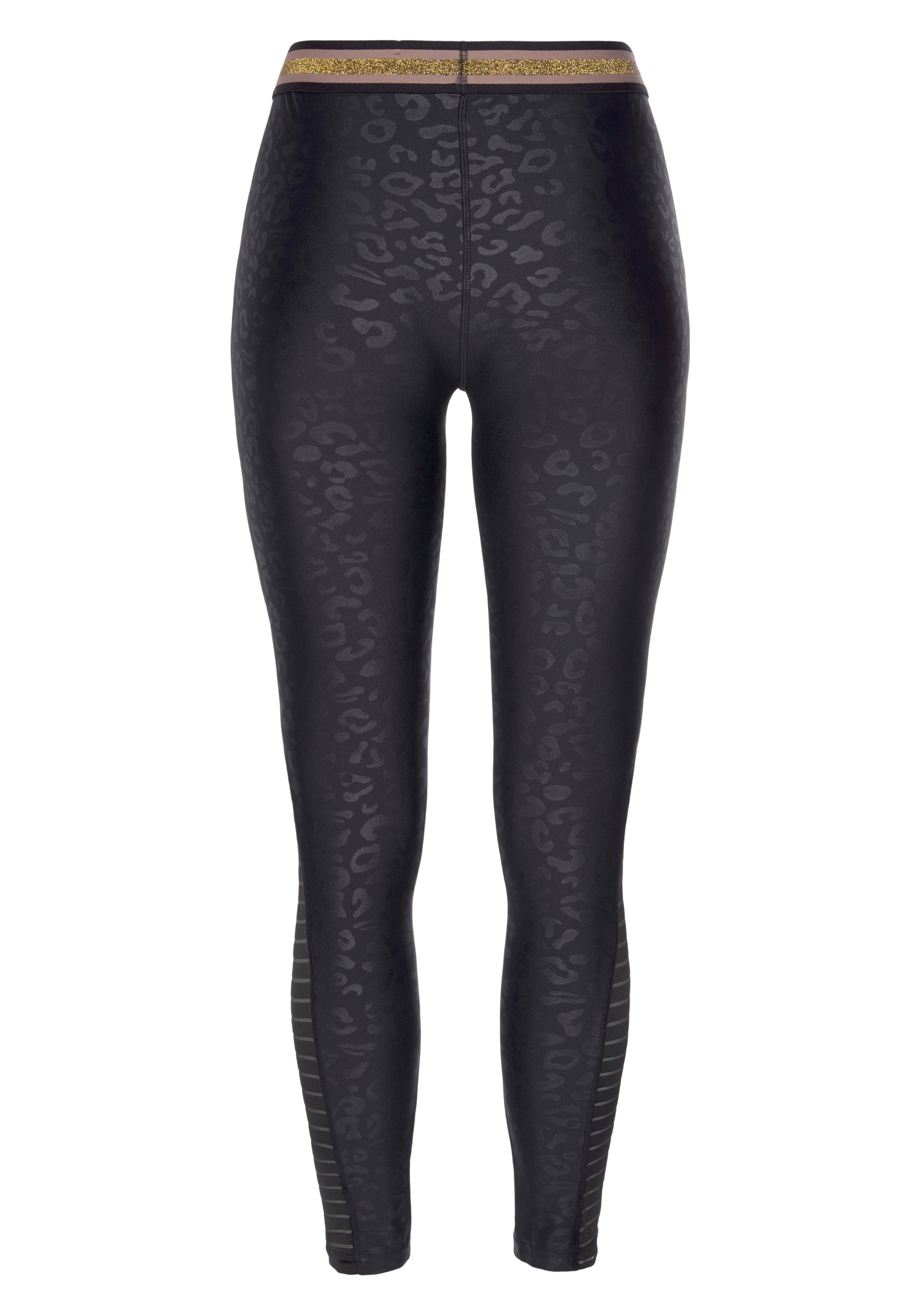 Bench. Leggings mit Leomuster und Mesheinsatz, Loungewear