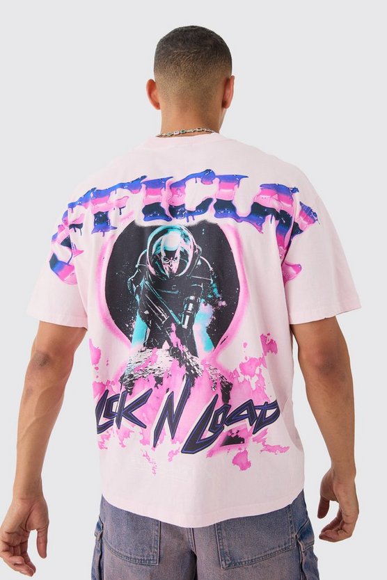 Oversize T-Shirt mit Space-Print