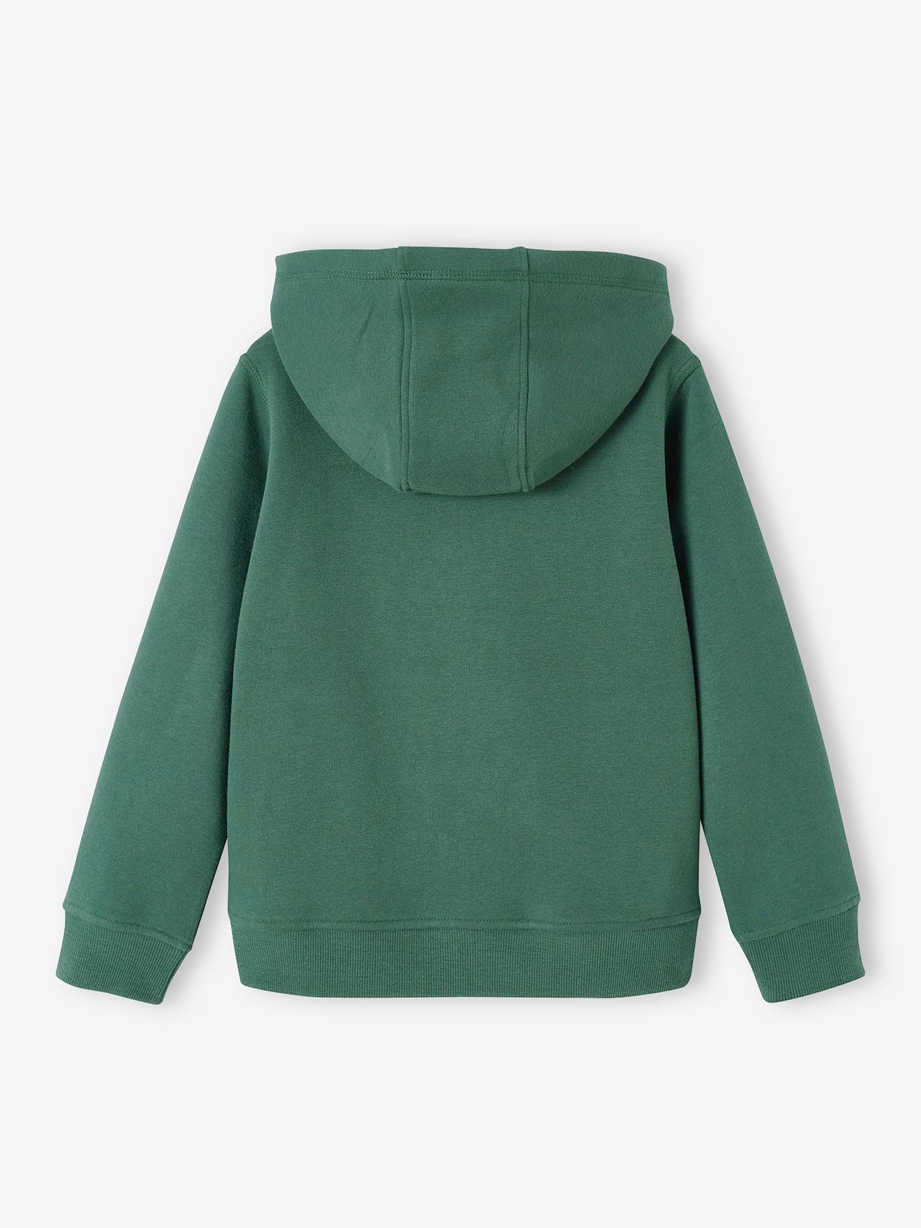 Sweat zippé à capuche Basics garçon motif graphique ocre