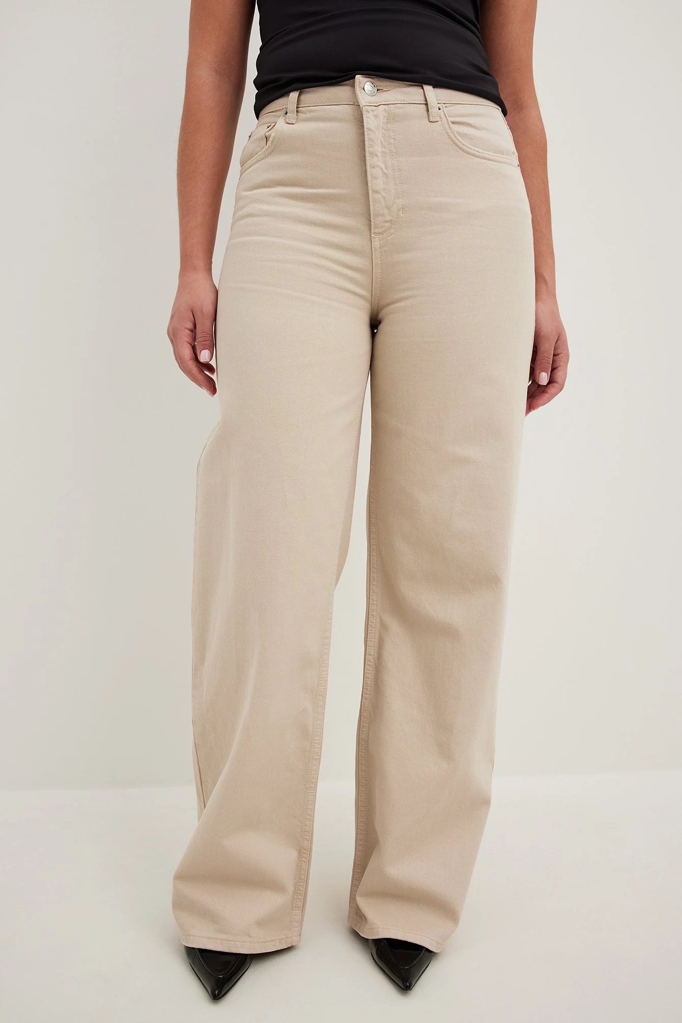 Weite Jeans mit hoher Taille