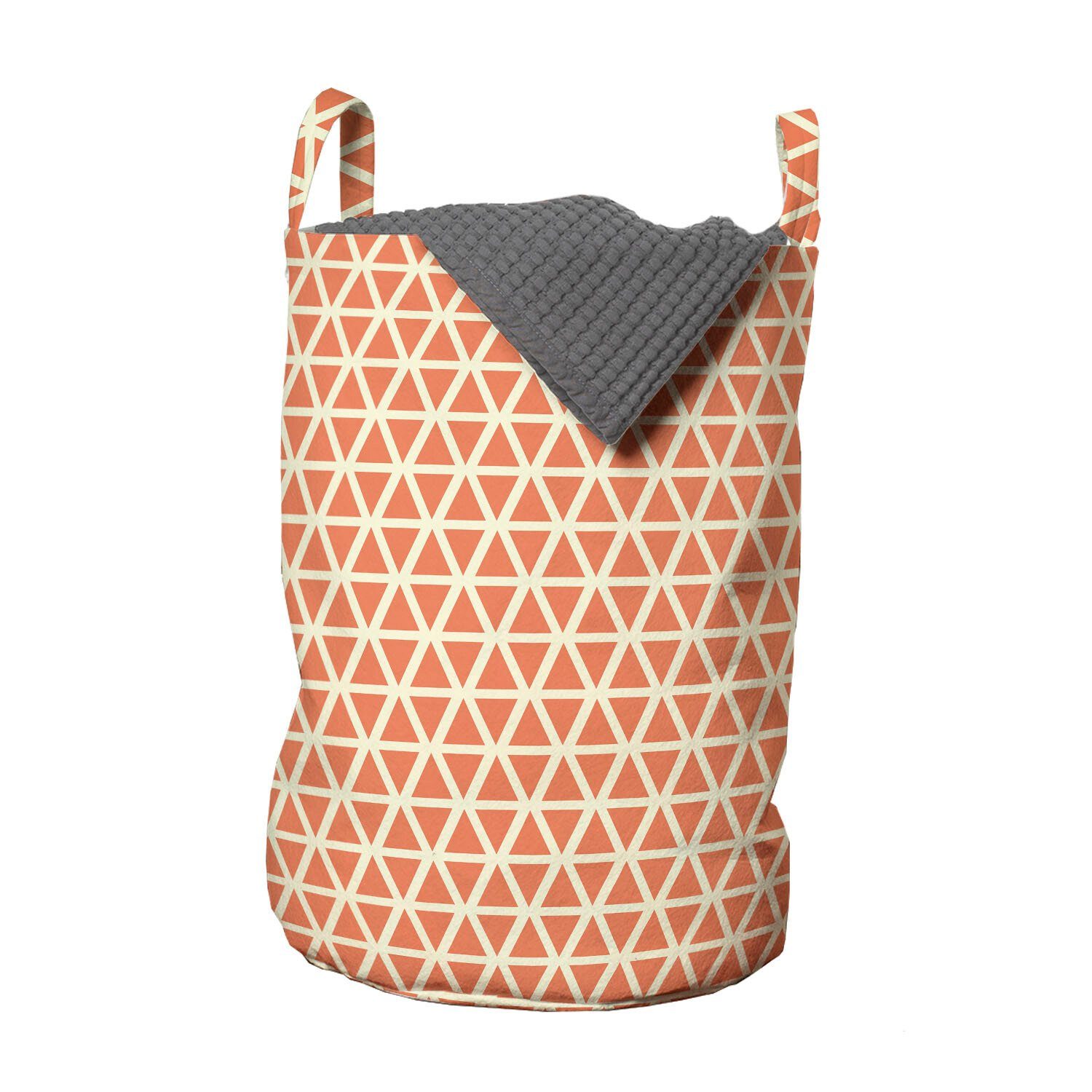 Abakuhaus Wäschesäckchen Wäschekorb mit Griffen Kordelzugverschluss für Waschsalons, Orange Groovy Weiche Triangles