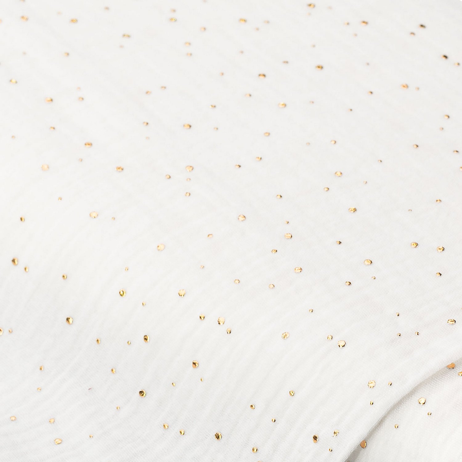 Musselin/Doppel-Gaze mit Glitzerdruck 