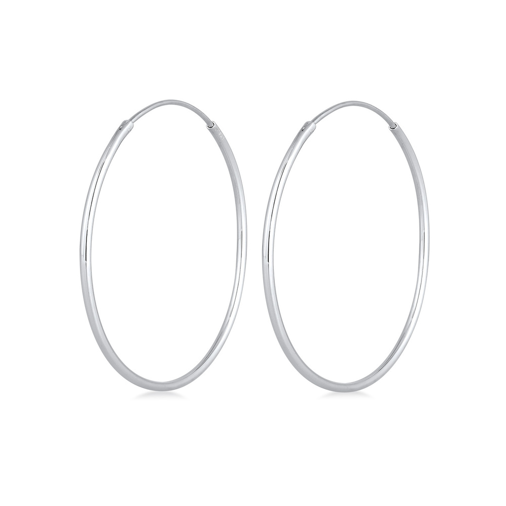 Elli Elli Boucles d'Oreilles Femme Créoles Modernes de Base en Argent Sterling 925 Boucles d'oreilles