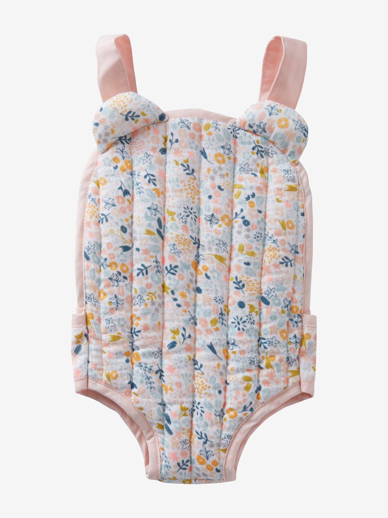 Porte-bébé poupon en gaze de coton rose