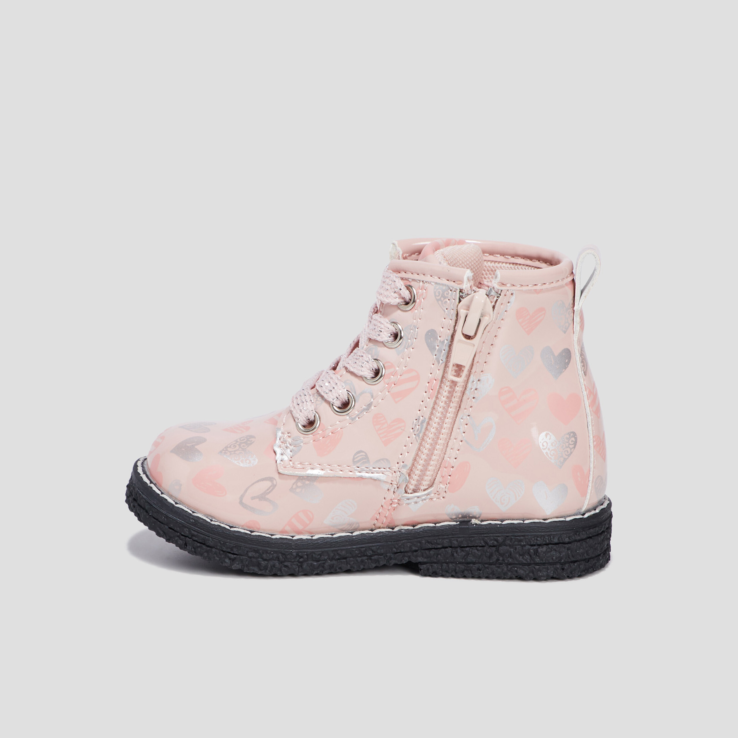 Bottines à lacets rose bébé fille | La Halle