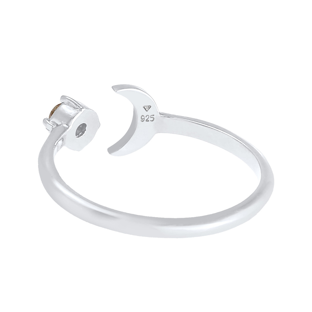 Elli Elli Bague Lune pour dames avec astre spirituel en quartz tourmaline 925/1000 arg Bague