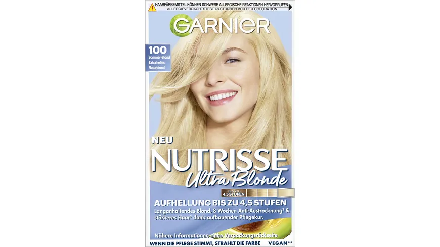 Garnier Nutrisse Coloration 100 extra helles naturblond Extra Helles Naturblond