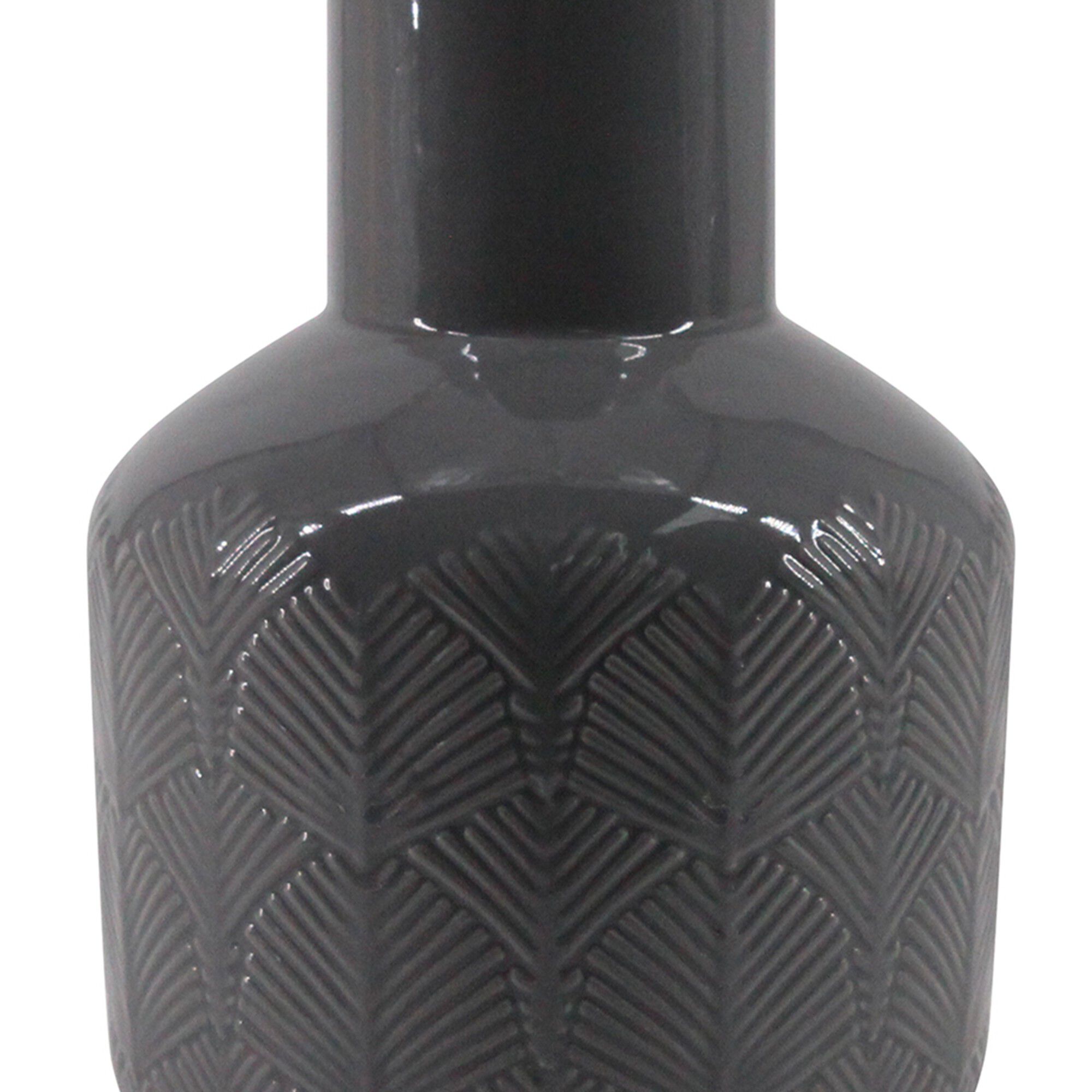 Vase céramique, motifs feuilles