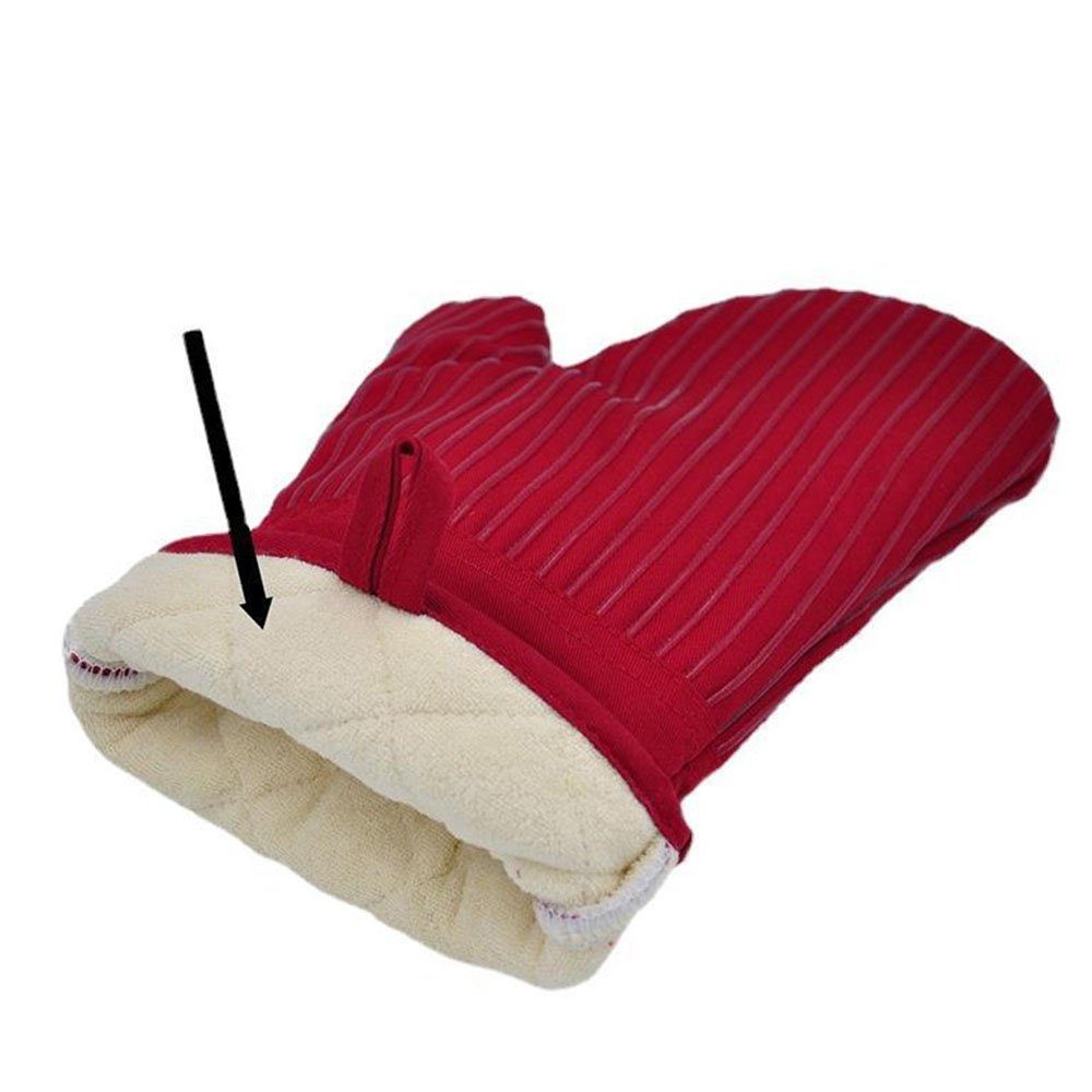 KOMIRO Topfhandschuhe Ofenhandschuhe,Hitzebeständige,Silikon Anti-Rutsch Design