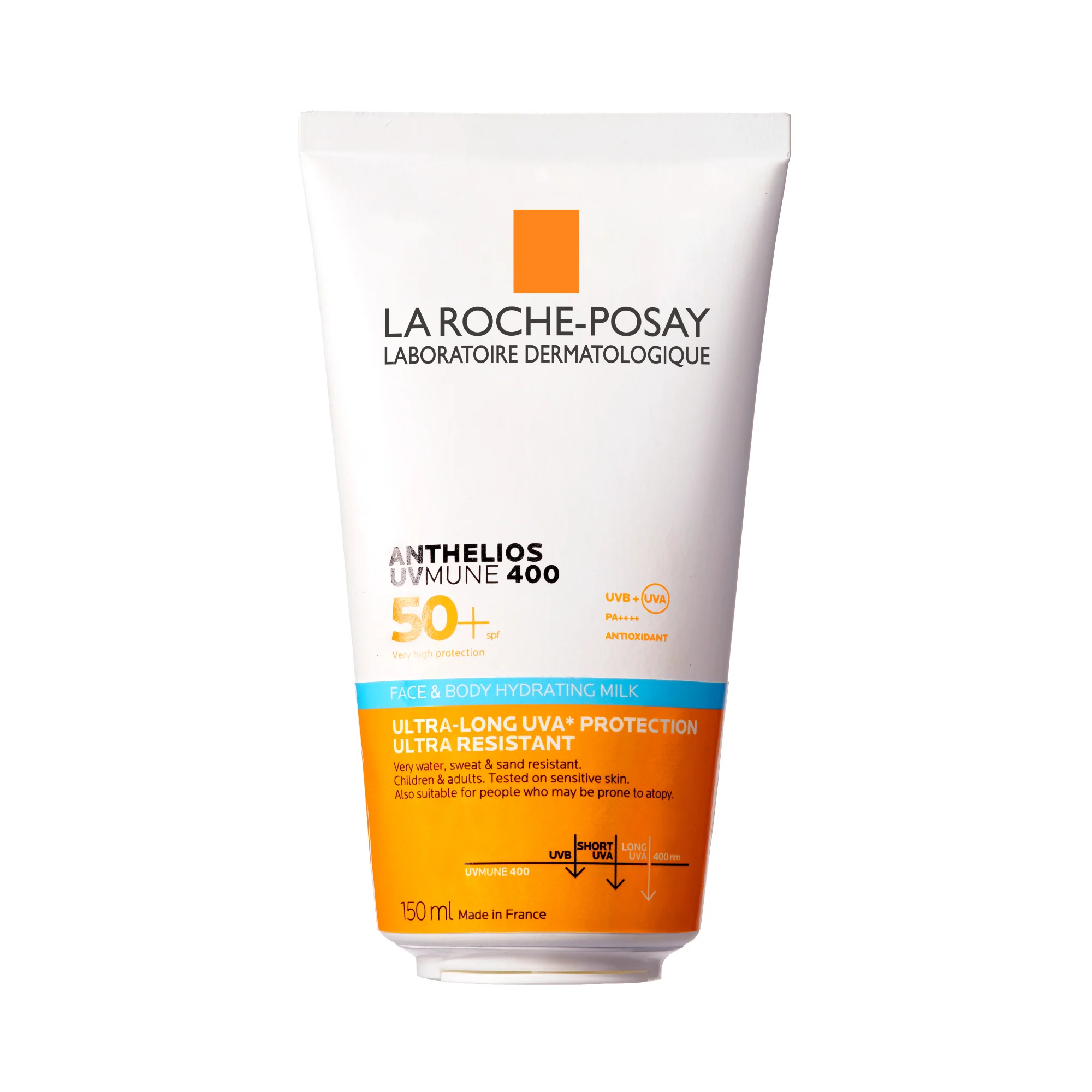 Anthelios UVMune 400 kasvo- ja vartalovoide SPF50+ - Korkeasuojainen vartaloaurinkovoide, Korkeasuojainen kasvoille tarkoitettu aurinkovoide.