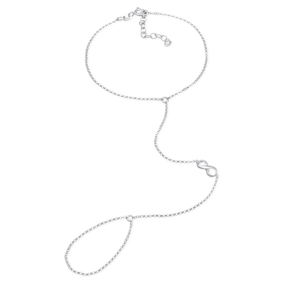 Elli Elli Bracelet Femmes chaîne à main symbole l'infini en argent sterling 925 plaqué Bracelet