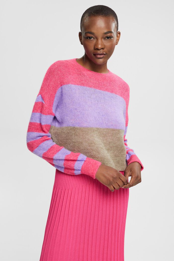 Gerippter Wollmix-Pullover