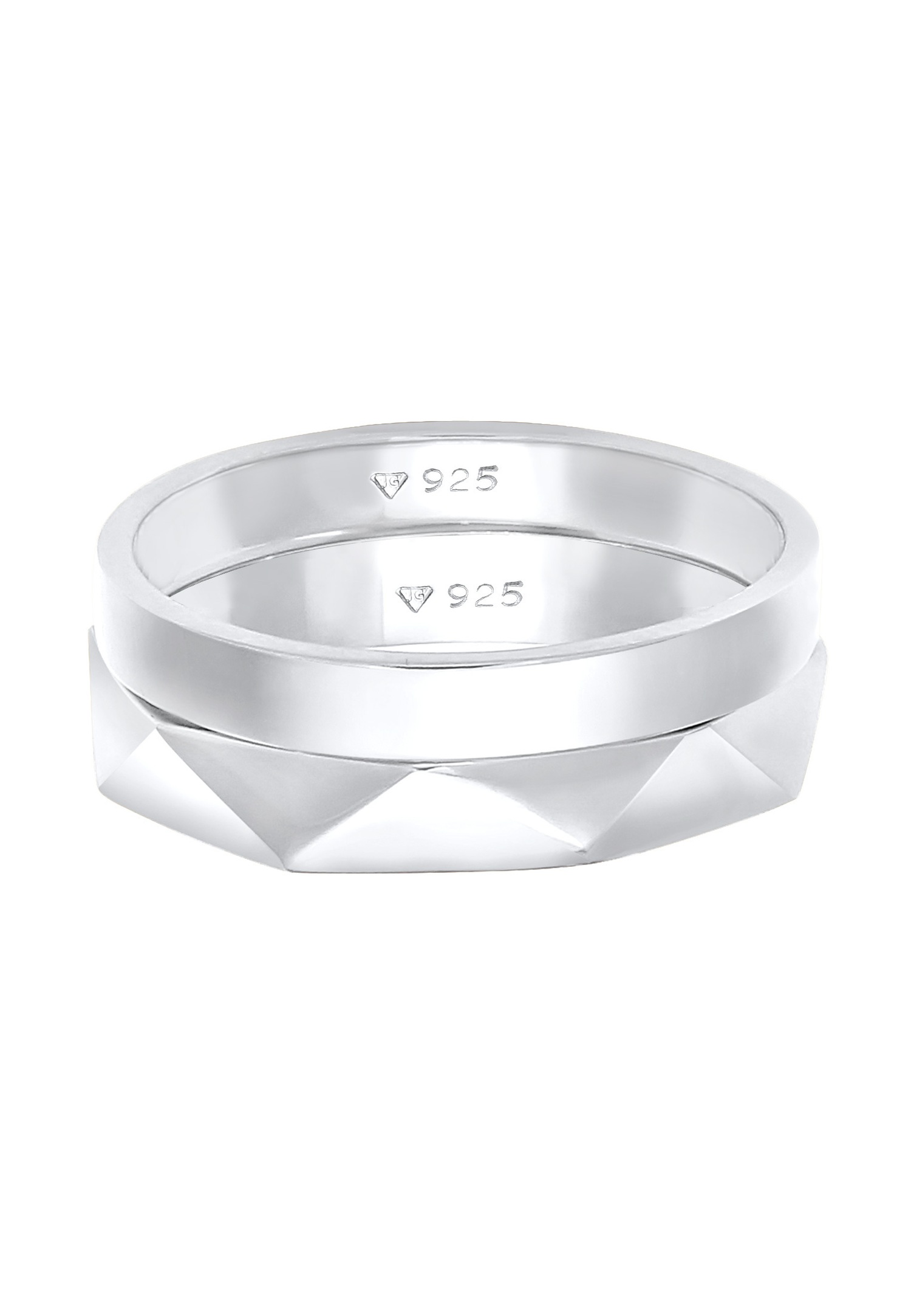 Elli para mujer. Base hexagonal martillada en plata maciza 925/1000.