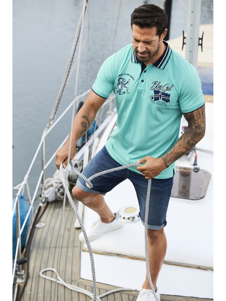 Jan Vanderstorm Poloshirt OLFGIR in türkis günstig kaufen
