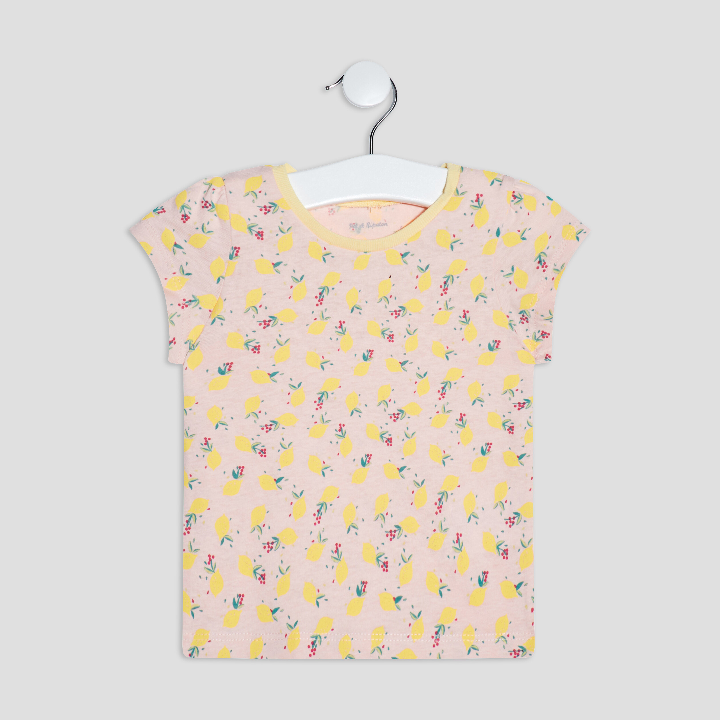 T-shirt manches courtes rose clair bébé fille | La Halle