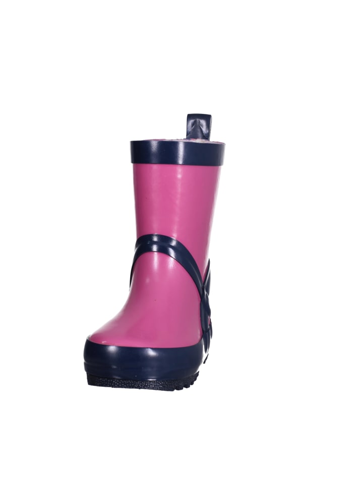 Playshoes Gummistiefel uni in Pink/Marine günstig kaufen