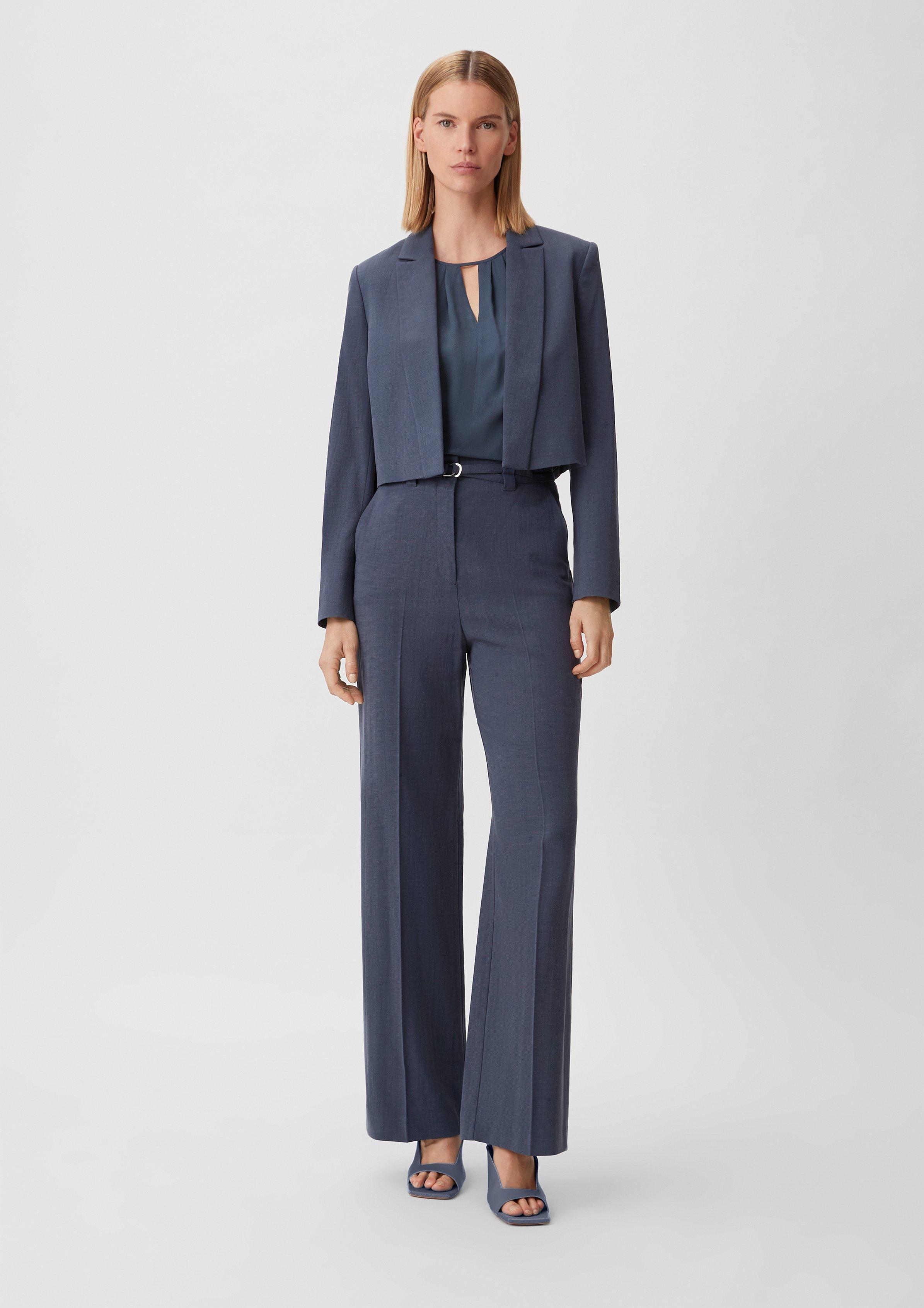 Kurzblazer im Boxy-Look - tiefblau