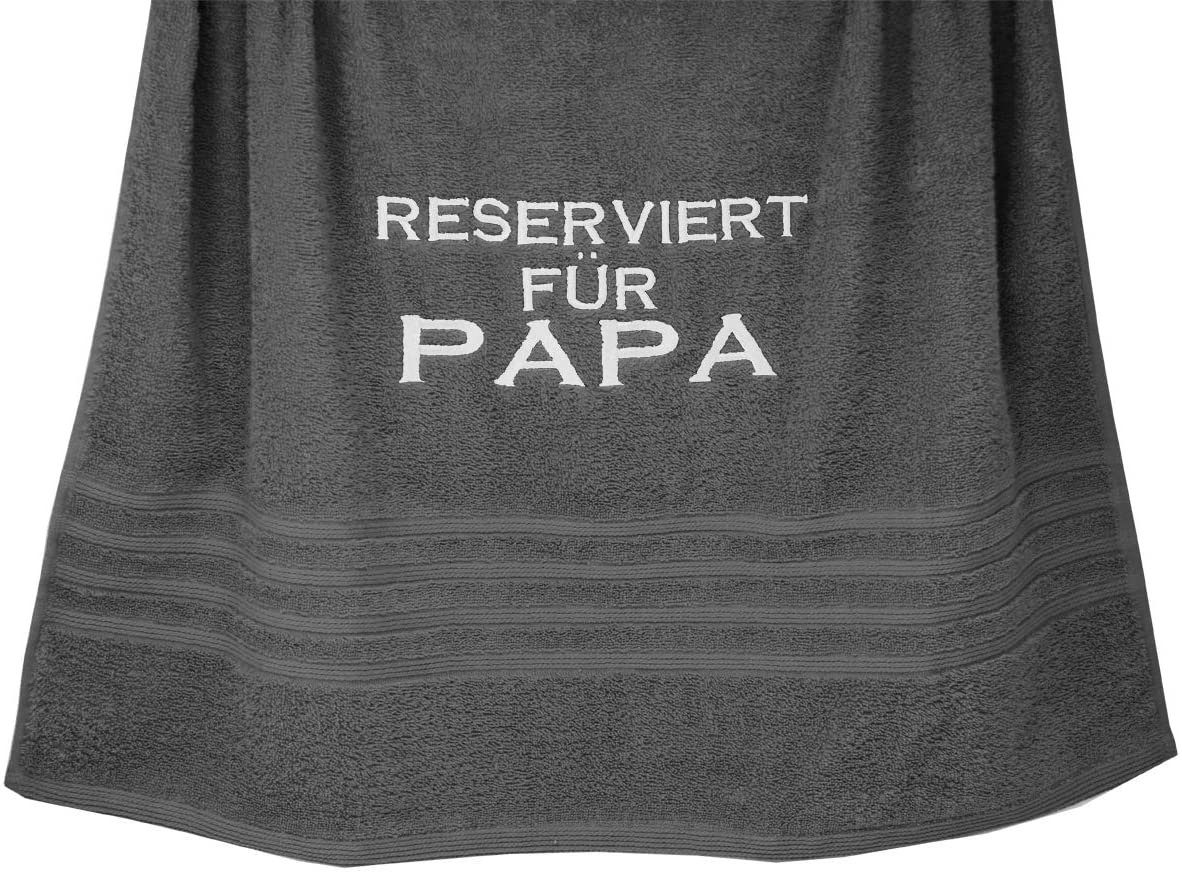 Lashuma Duschtuch Reserviert für Papa, Frottee (1-St), Robustes Frotteetuch Bestickt, Badetuch 70x140 cm