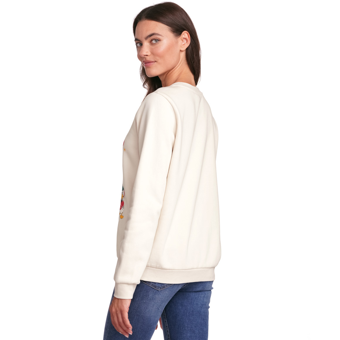 Micky Maus Weihnachtssweatshirt mit Print creme