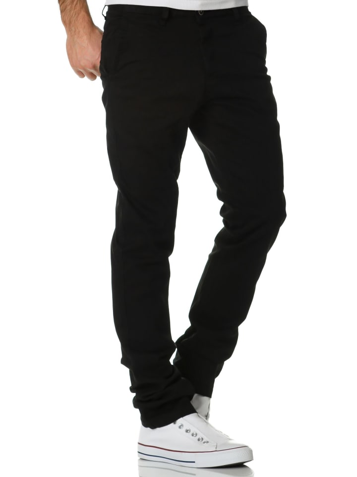 Amaci&Sons Slim Fit Chino mit Stretch WASHINGTON in Schwarz günstig kaufen