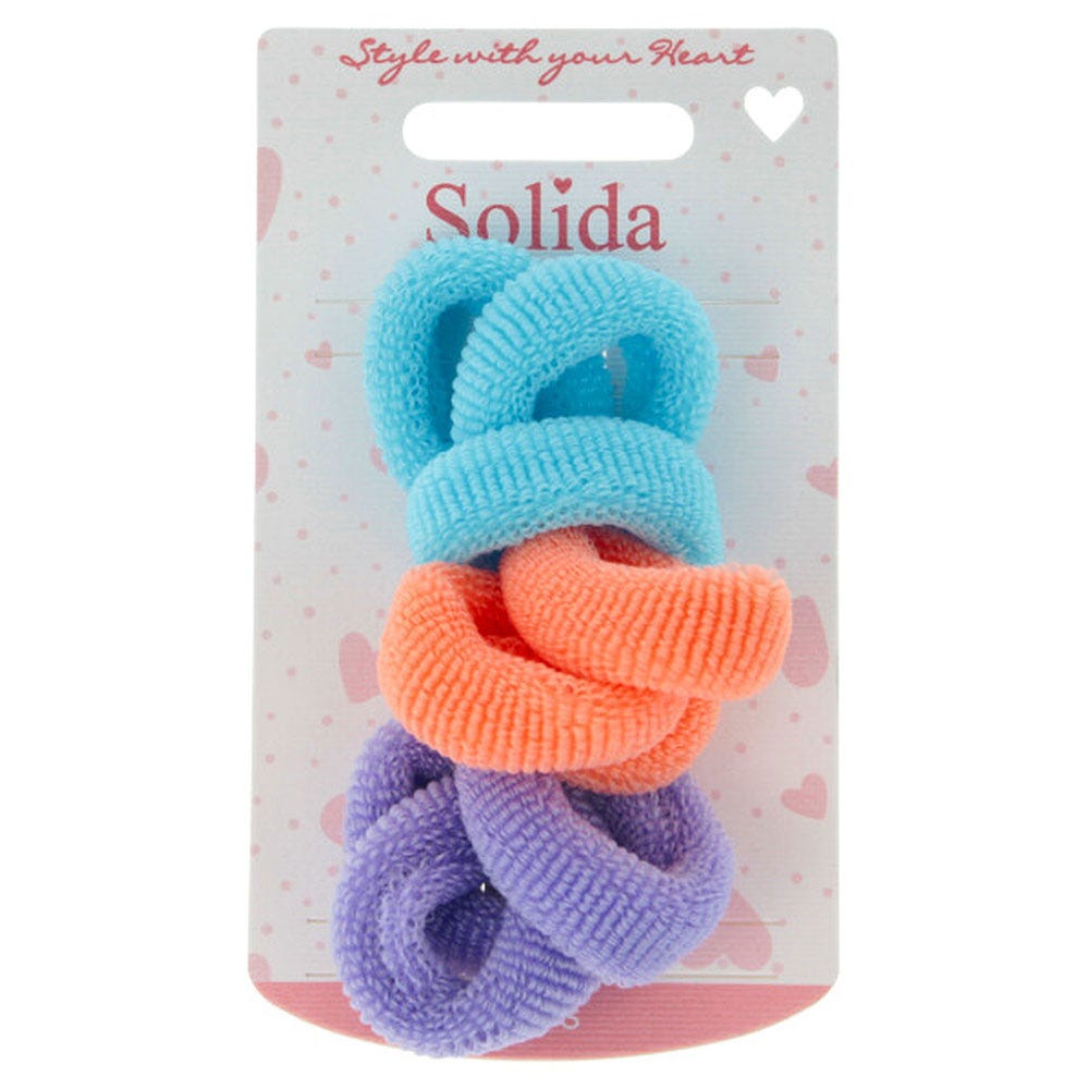 Solida Zopfabbinder klein breit rosa-mint 9 Stk.