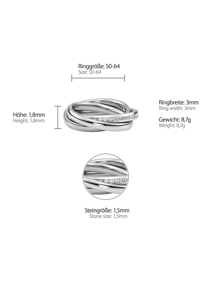Steel_Art Fingerring Trini Poliert in silberfarben poliert günstig kaufen