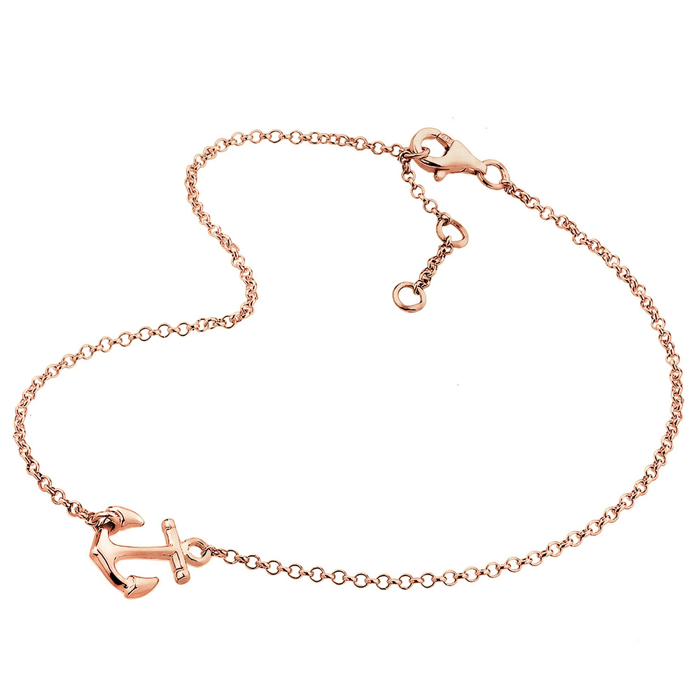 Elli Elli Bracelet de Cheville Femmes Pendentif Ancre Maritime Mer en Argent Sterling  Bijoux