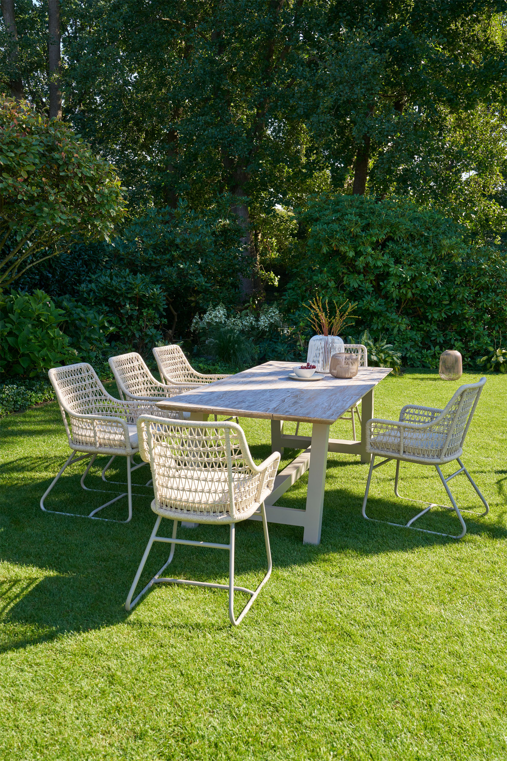OUTDOORGartentisch Teak Weiss