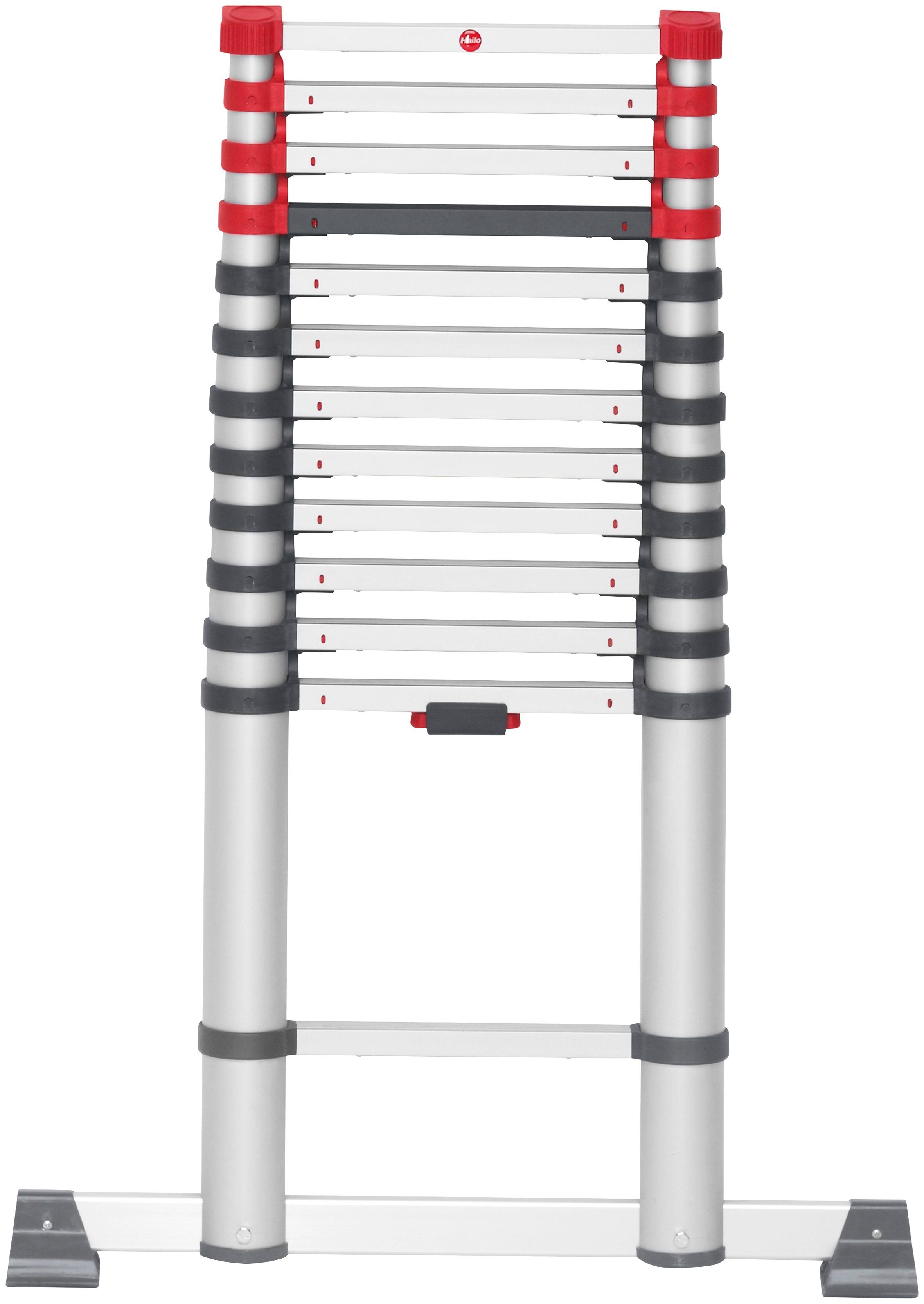 Hailo Teleskopleiter FlexLine, Alu-Sicherheits-Teleskopleiter 13 Sprossen