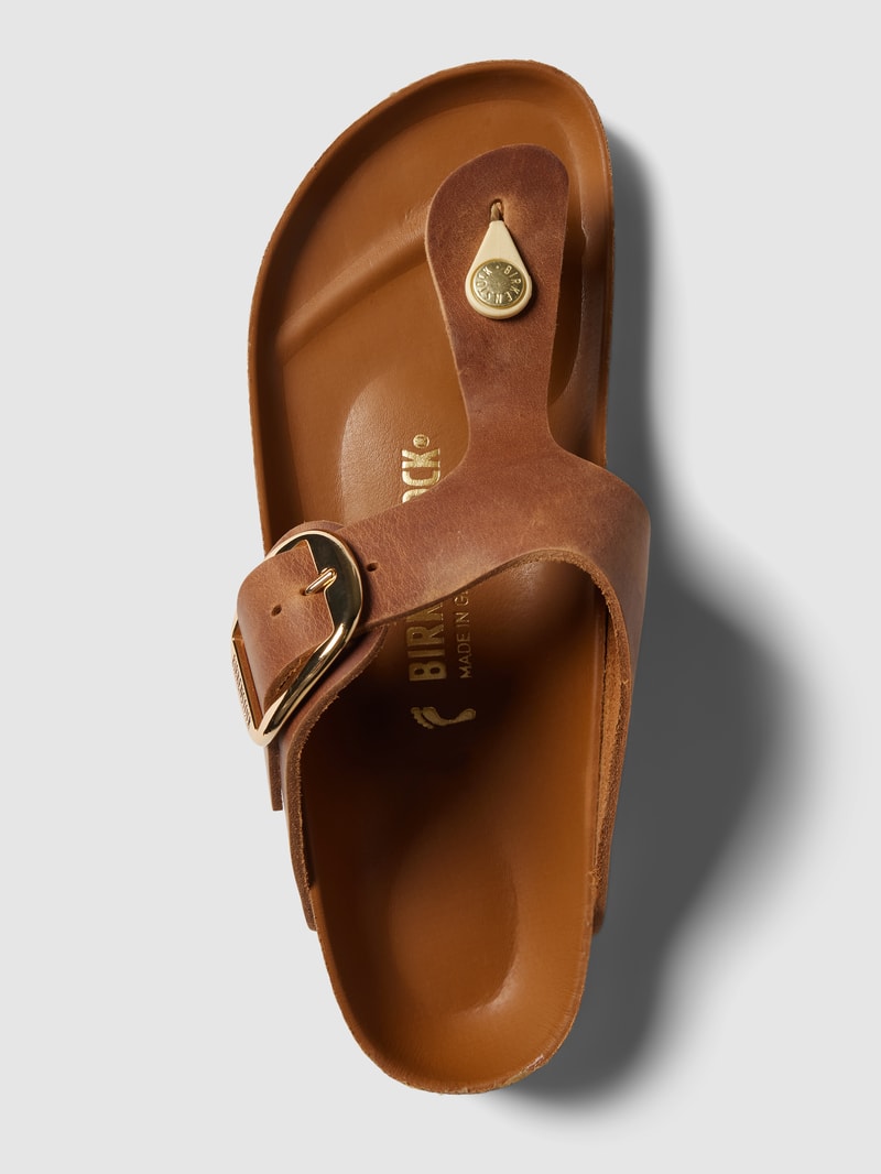 Zehentrenner aus Leder Modell 'Gizeh' in cognac