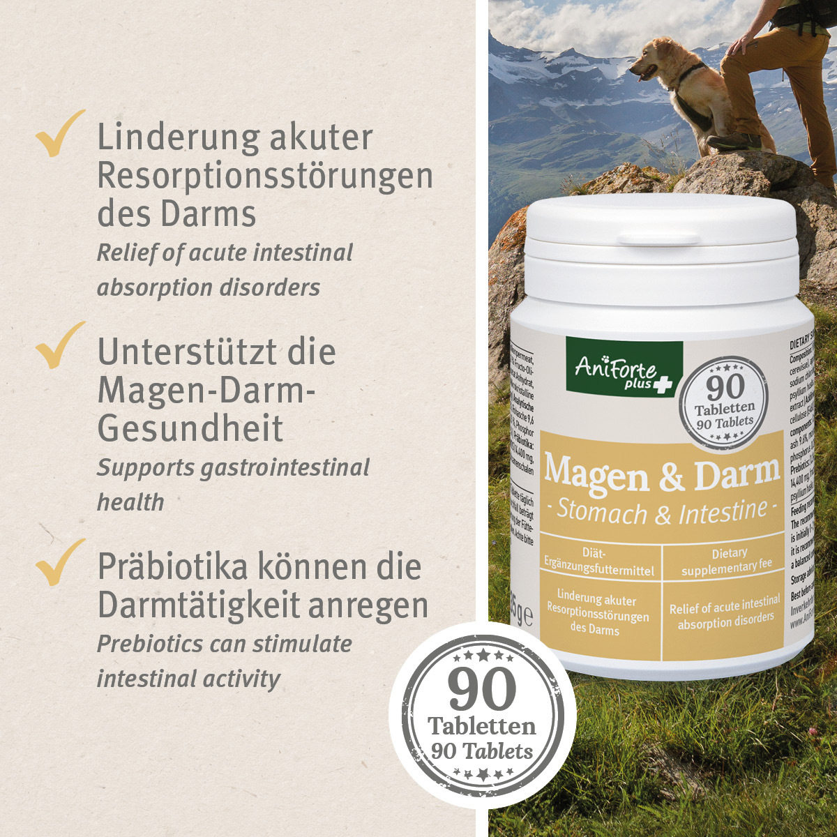 Aniforte Ergänzungsfutter & Aufzucht Aniforte Plus Magen & Darm 90 Tabletten