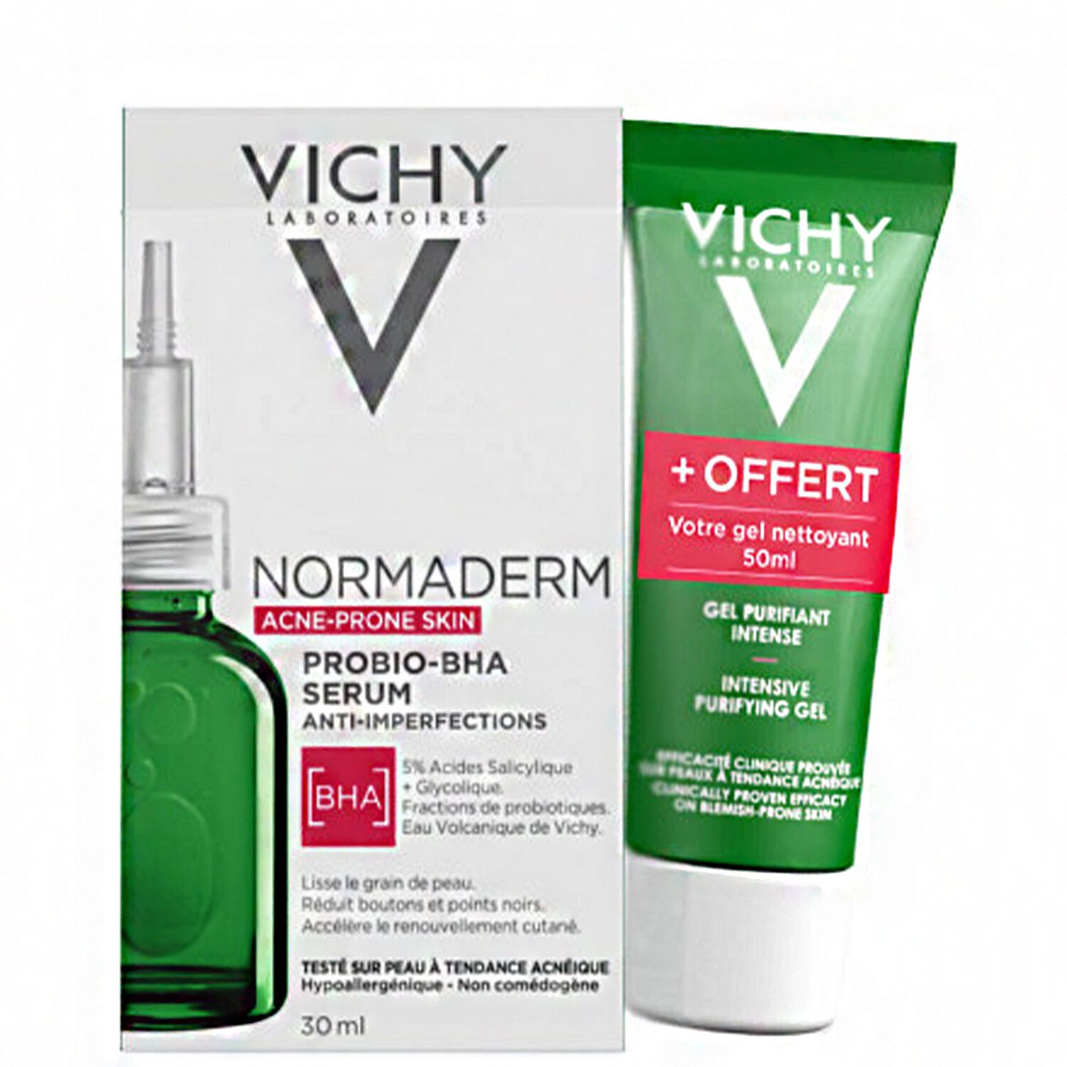 Vichy Normaderm Sérum exfoliant correcteur anti-imperfections et gel nettoyant purifiant