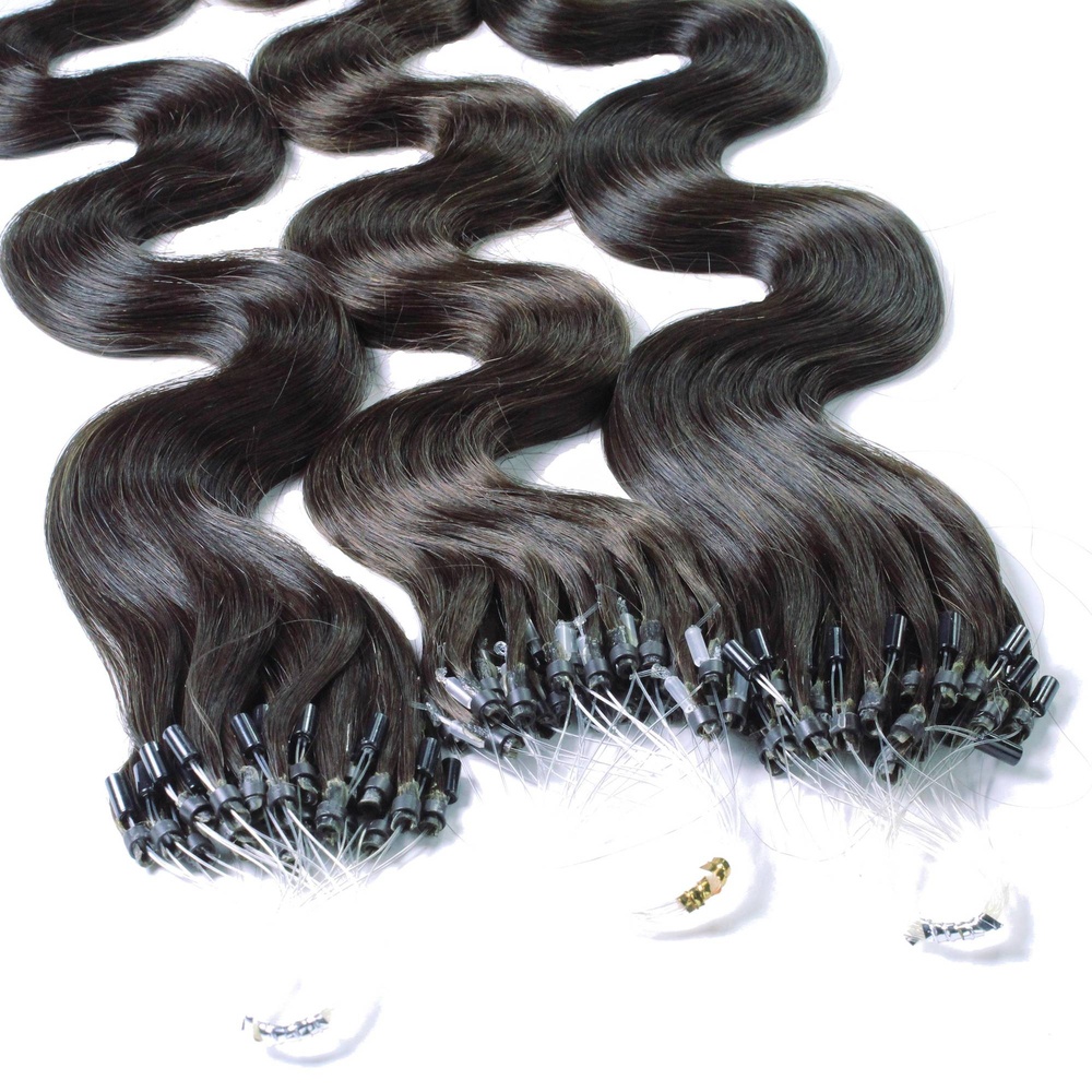 hair2heart Extensions à froid cheveux naturels #1b Noir naturel 1g extensions
