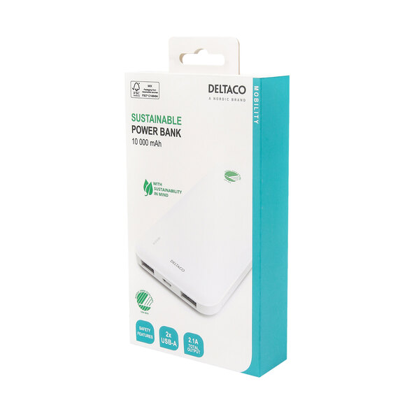 Powerbank PB-S1000 mit 10.000 mAh und 2x USB-A