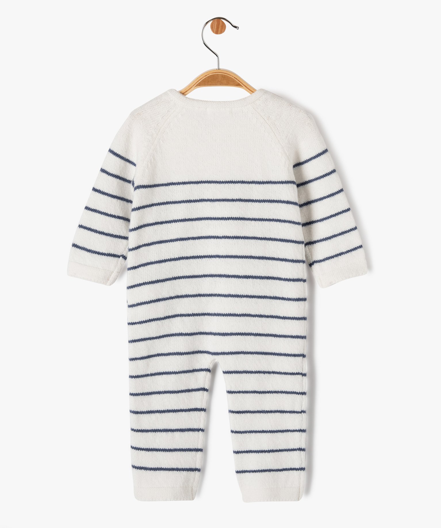 Pyjama en maille tricotée rayée bébé - LuluCastagnette gris | GEMO