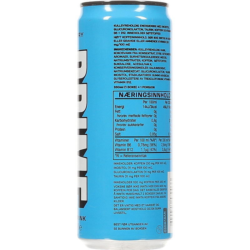 Prime Energi 330 ml Blue raspberry