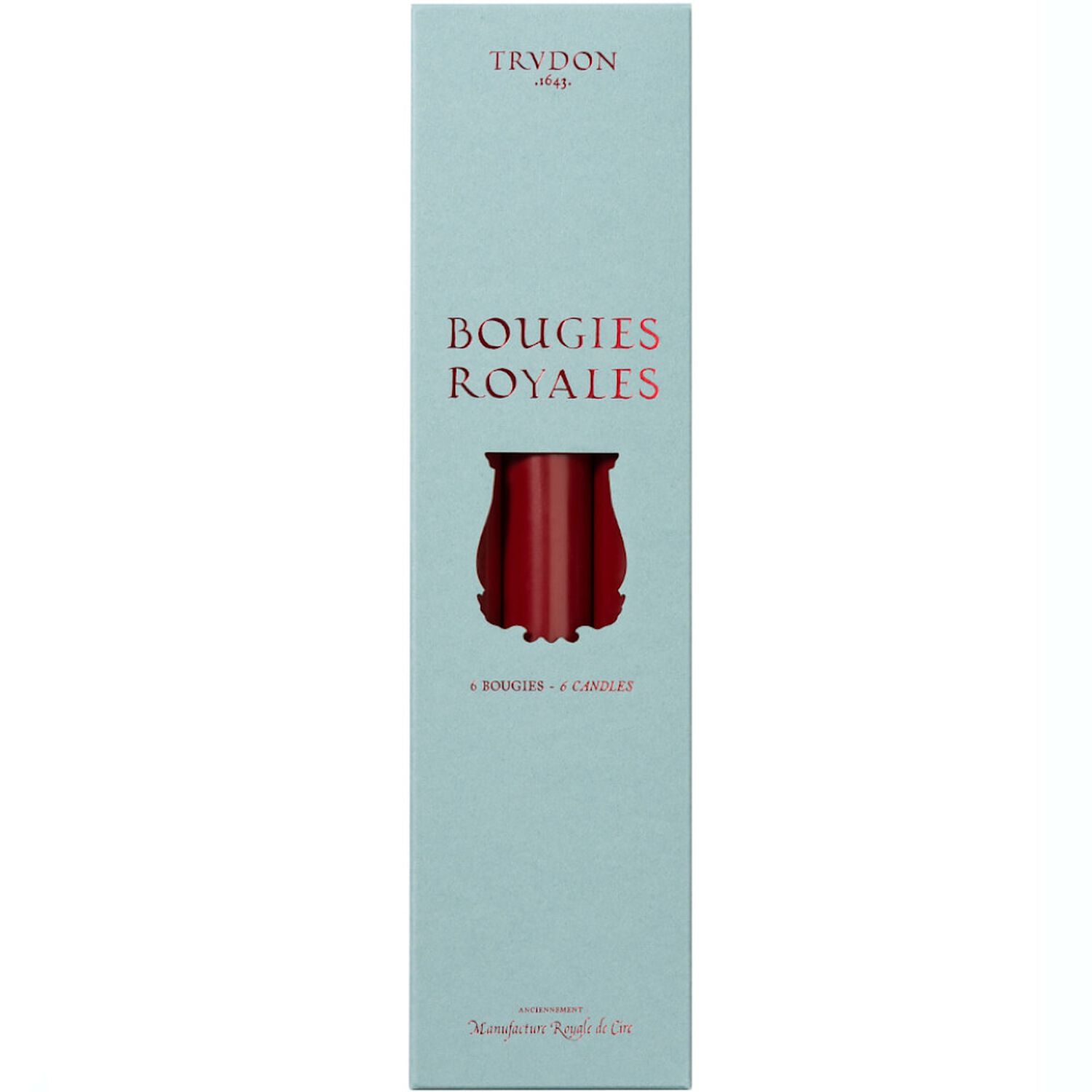 Trudon Bougies Royales Chandelles Bordeaux x6