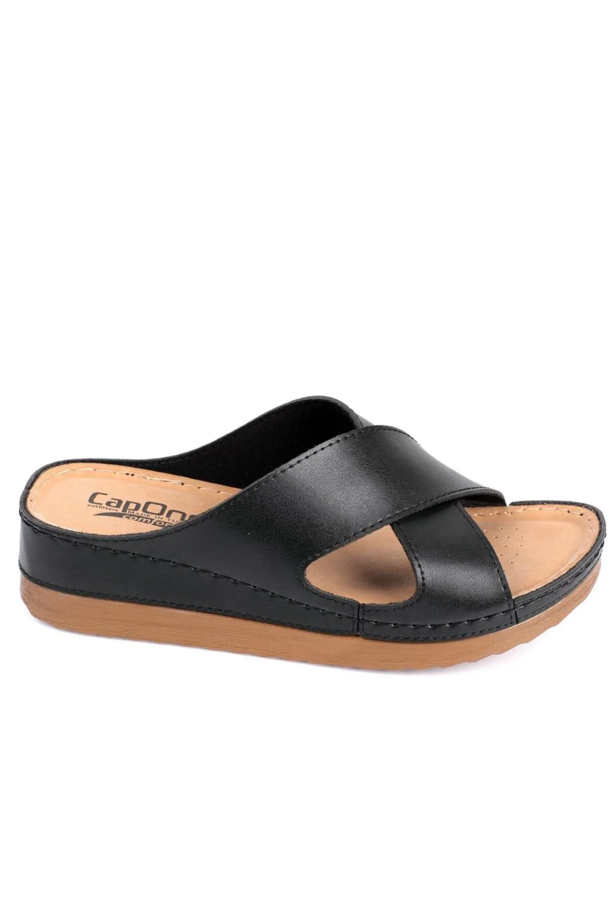 Capone Outfitters  Capone Z0632 Schwarze anatomische Komfort-Hausschuhe für Damen