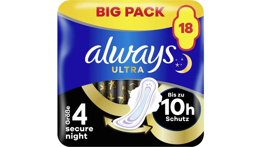 Always ULTRA Damenbinden Secure Night mit Flügeln