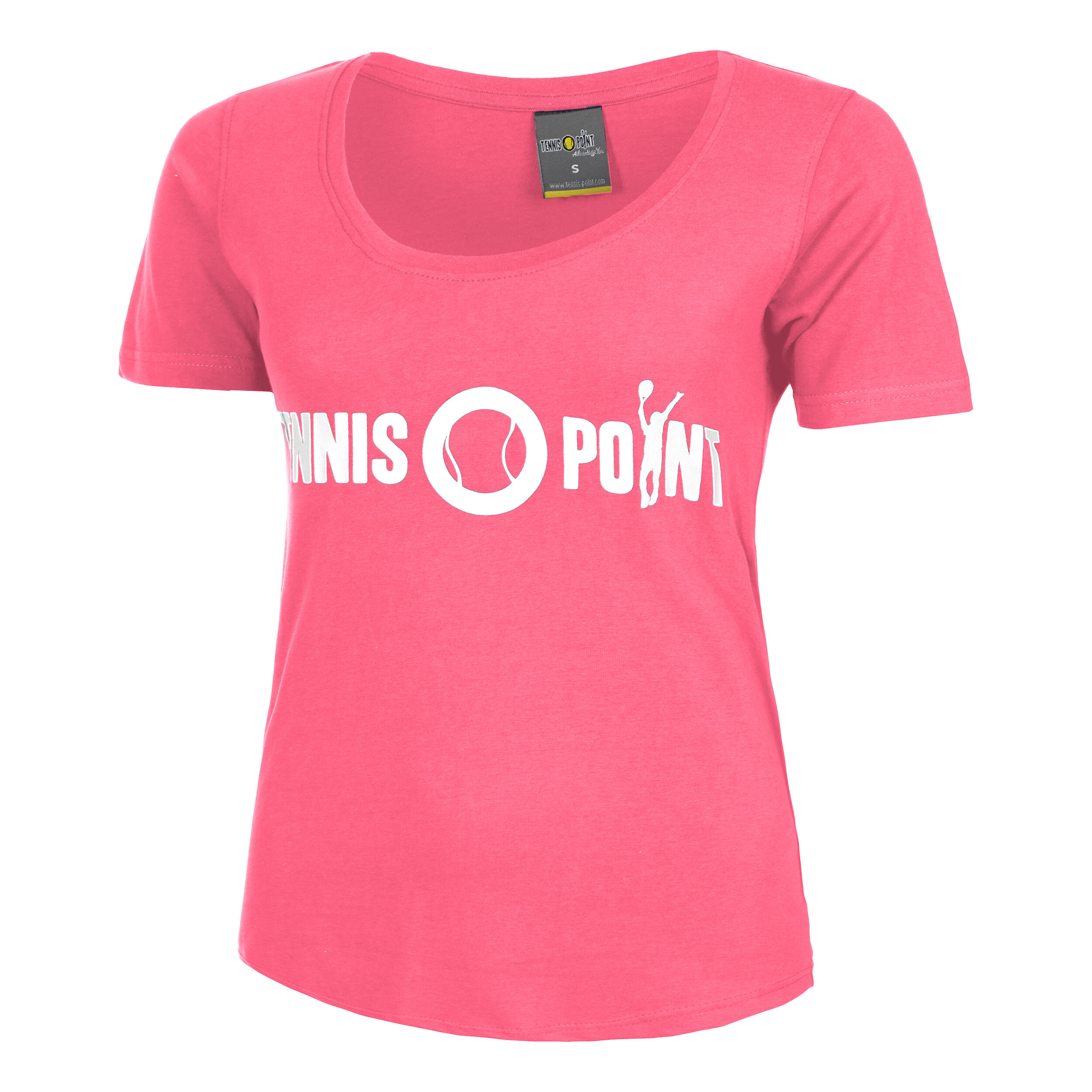 Basic Cotton T-Shirt Damen - Pink, Weiß