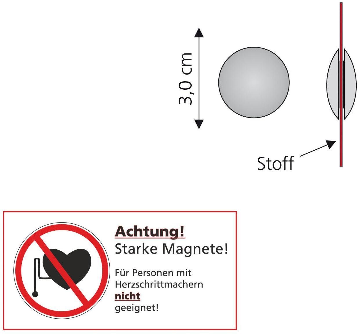 Dekomagnet, Liedeco, Gardinen, (Packung, 2-St), für metallische Flächen