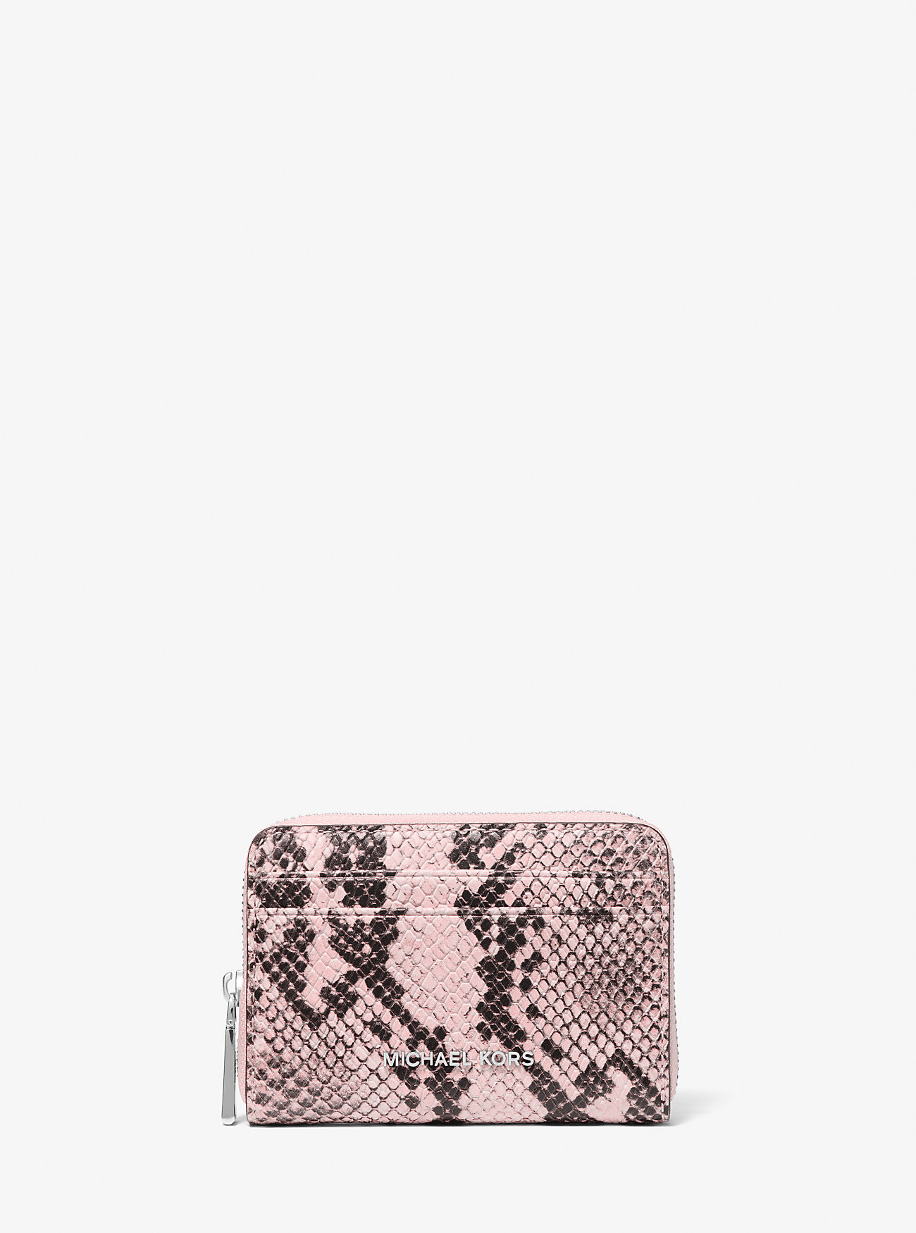 Jet Set Liten Slangepreget Skinnlommebok - SMOKEY ROSE
