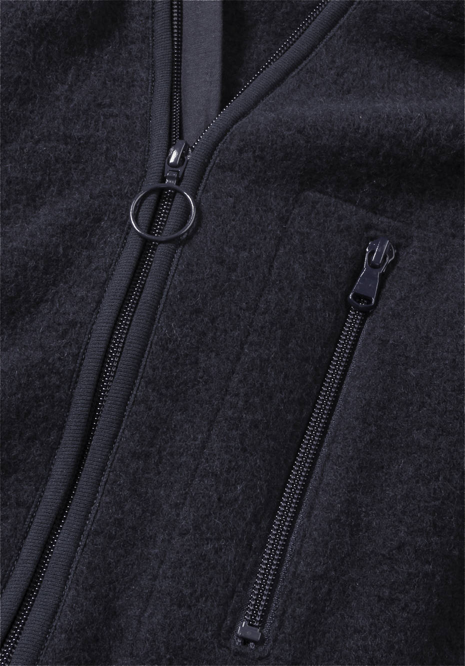 Wollfleece Jacke mit Kapuze aus reiner Bio-Merinowolle